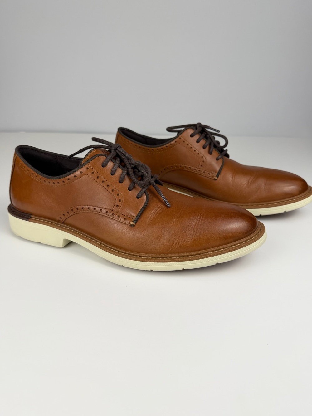 Cole Haan Men's Go To Oxford Shoe Brown Leather Grand 360 Comfort Size 10 Office